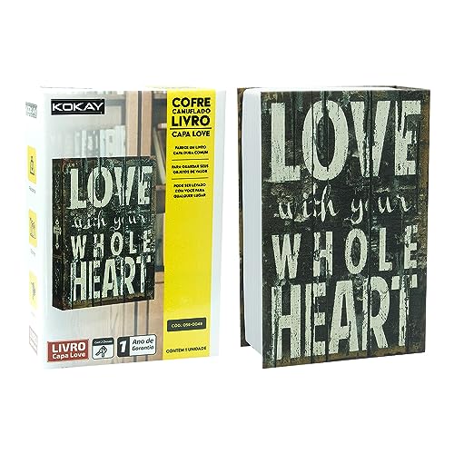 Kokay Livro fake Cofre de Aço Camuflado com Chave Love 056-0049
