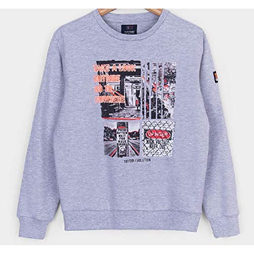 Sweat Tiffosi Georgia col rond enfant gris vêtement école robuste
