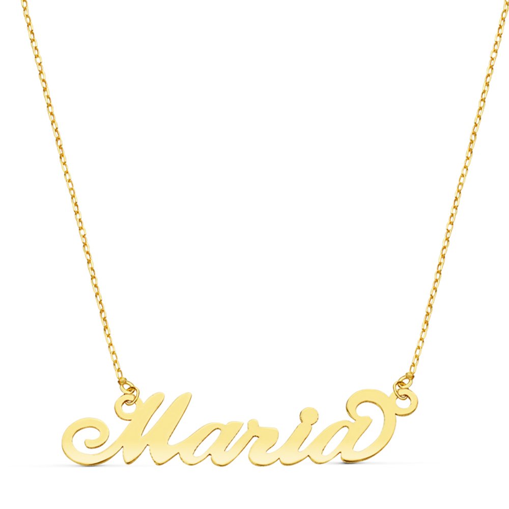 Alda Joyeros Collar Nombre Personalizado Oro Amarillo 18 kilates. (Gargantilla hasta 10 Letras) Carrie Font