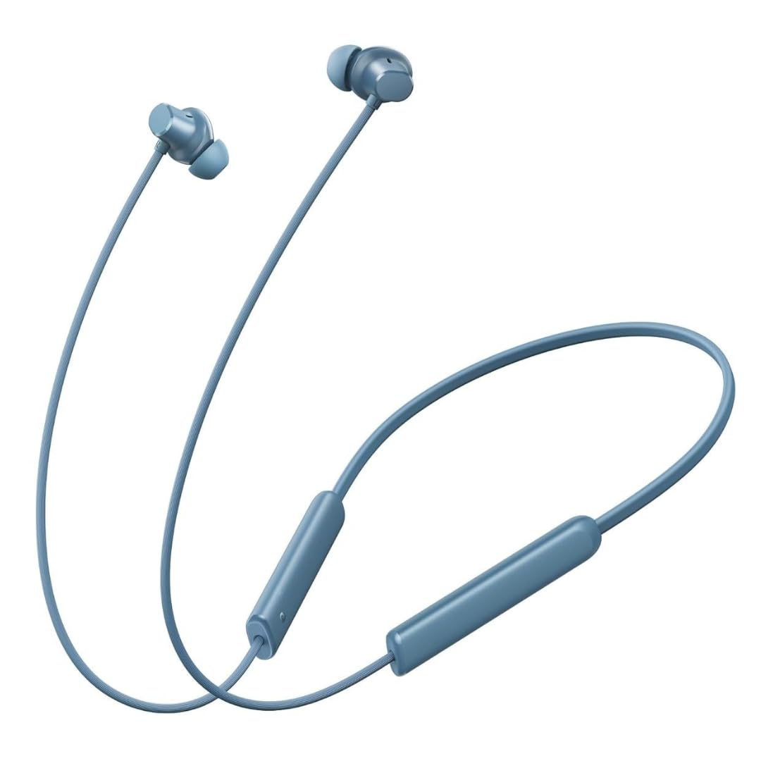 Compatible with Realme 5 Lite Bluetooth Neckband Earphones with Dynamic Driver, HD Mic, Lightweight Design(Blue)-image-32