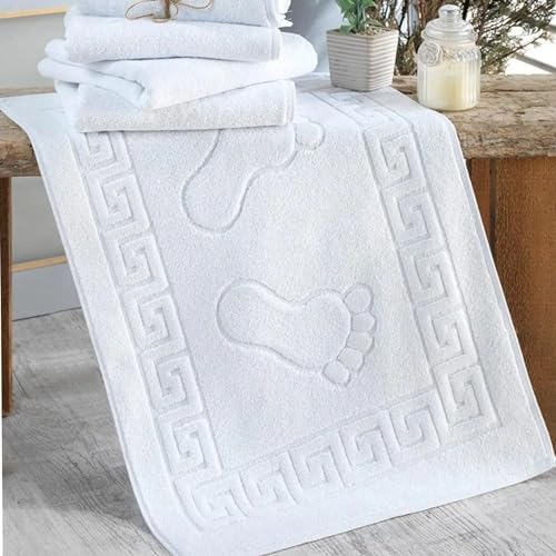 MALYACO UK Bath Rug Bathroom Floor Mats 2 Packed White 50 X 70 cm