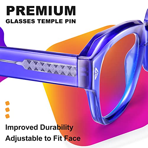 Image of VISOONE Acetate Blue Light Blocking Glasses Square with Anti Computer Glare for Gaming Women and Men GROUSE