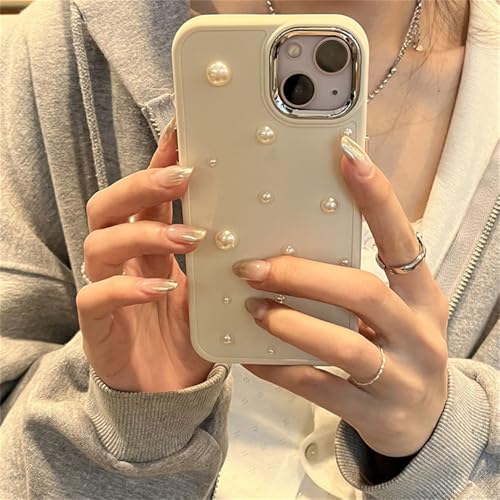 Coque de protection en nacre blanche iPhone 13 Pro et 14 finition plaquée