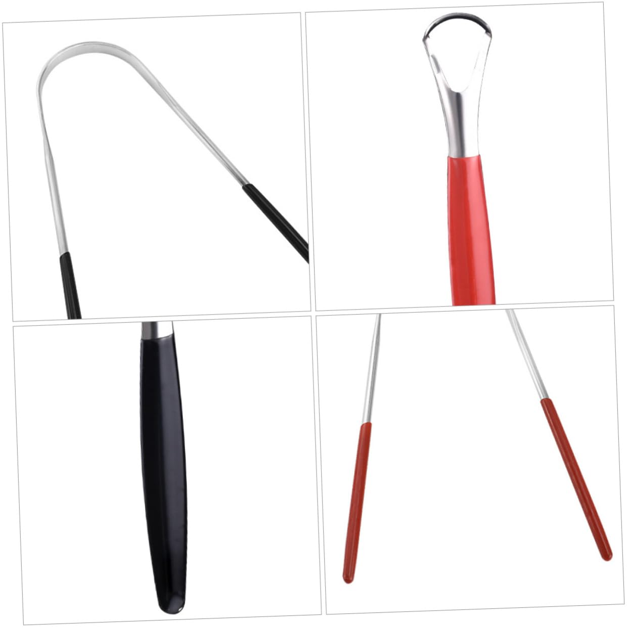 FRCOLOR 3 Set Raschietti Per Lingua Strumenti Per Orale Inossidabile Leggeri E Facili Portare Per Uso 4 Pezzi * 3