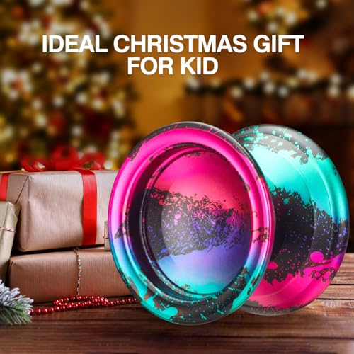FETESNICE Yoyo for Kids and Adutls, Metal Unresponsive Yoyo Professional for Advanced, The Exclusive Aluminum Yo Yo Ball for Super Idling with Yo-Yo Strings,Glove,Bearing,Bag
