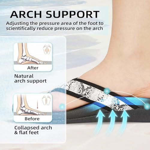 Image of Orkii Womens Plantar Fasciitis Feet Sandals, Best Orthotic Flip Flops With Arch Support, Comfortable Walking Sandals