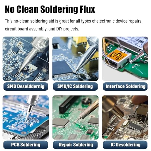Image of Geek Lab Solder Flux Paste, Amtech RMA-223 PCB PGA BGA SMD Soldering Flux Paste, 10CC Convenient Syringe Tube. Portable Welding Flux for Phone BGA IC Chips Repair & Also For Electronics Assembly 5U