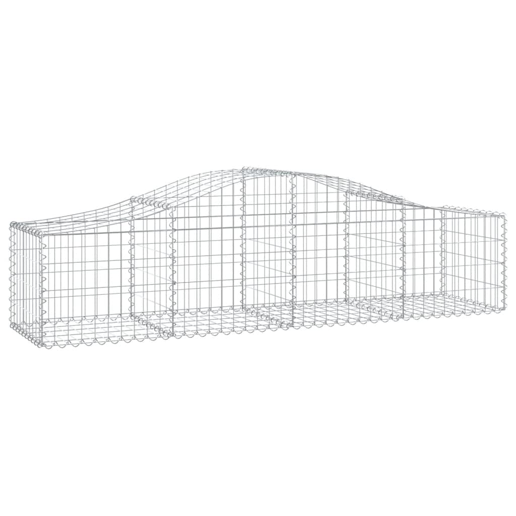 Gaviones con arco alto, 12 unidades, 200 x 50 x 40/60 cm de hierro galvanizado para barreras de jardín y protección visual, resistentes a la corrosión y estables, cestas de gaviones como