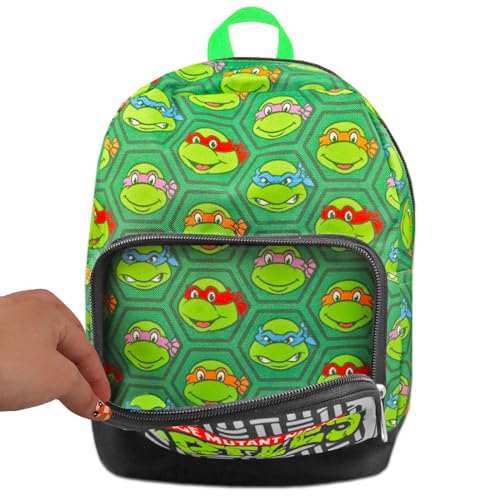 Teenage Mutant Ninja Turtles Mini Backpack for Teens - 10” Canvas TMNT Backpack with Front Pocket and Bookmark | TMNT Backpack Purse Bundle3