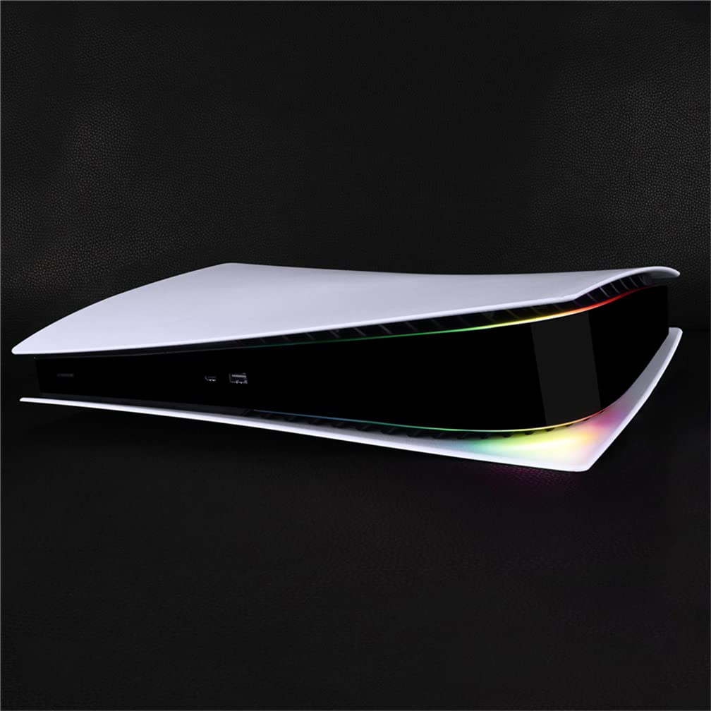 LiLiTok Bande lumineuse LED pour console PS5, barre lumineuse hôte arc-en-ciel dégradé autocollant décalcomanies autocollantes barre lumineuse LED pour PS5 Accessoires de jeu, Rose, Porte-documents
