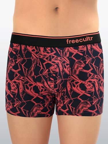 Image of Freecultr Men's Tipline Cotton Trunk Stretch Printed Trunks with Stylish Waistband | Breathable Innerwear for All-Day Comfort