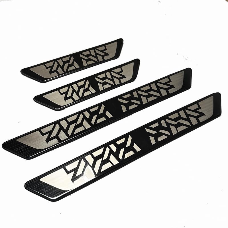4 Piezas Protectores Umbral Puerta Coche Acero Inoxidable para Smart 451 453 Fortwo, Antiarañazos Puerta Guardias Borde, Decoración Accesorios,Black