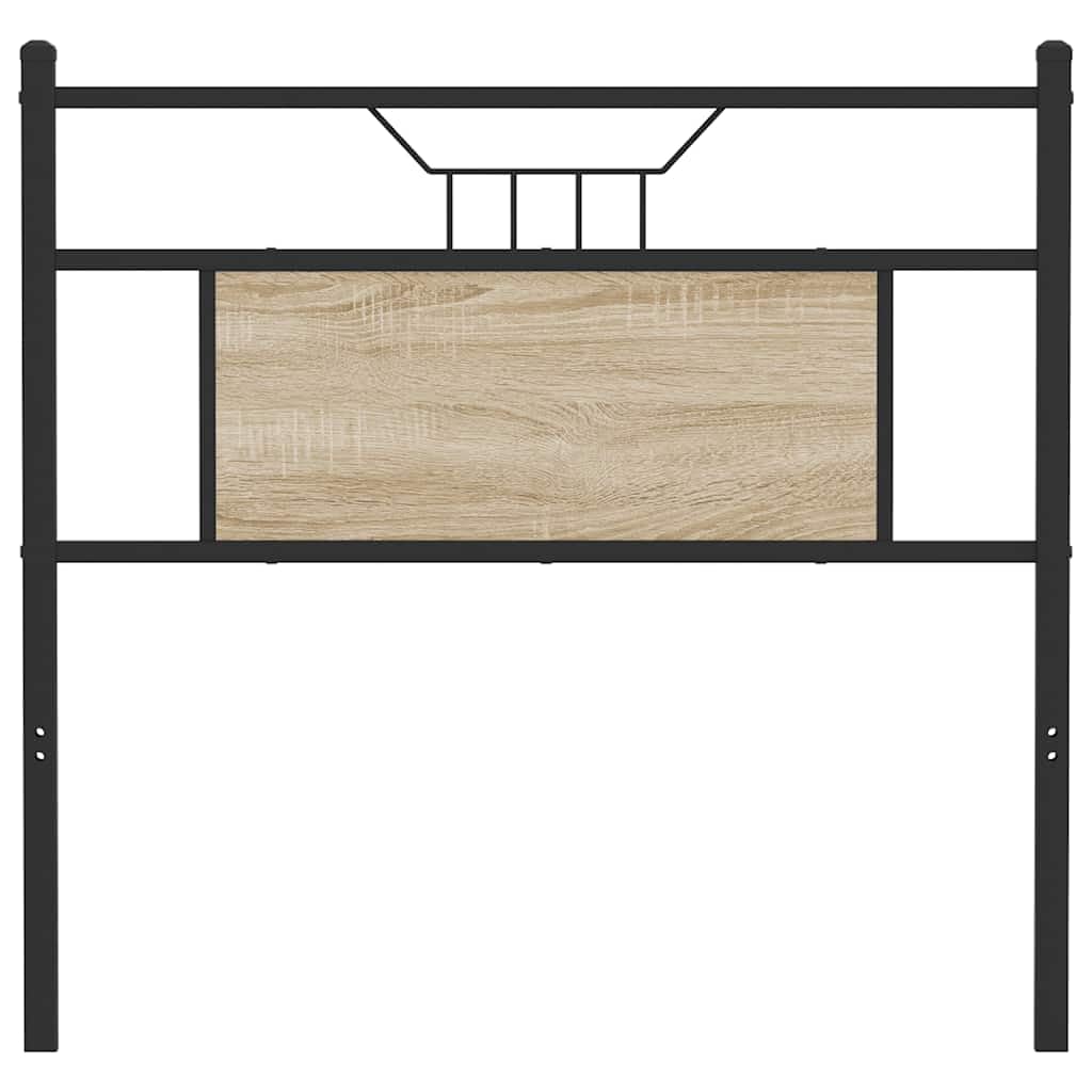 vidaXL Testiera di Ricambio Rovere Sonoma 80 cm in Legno Multistrato e Acciaio, Testata, Testata Singola, Testata per Letto Singolo, testiera Singola