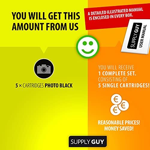 5 Ink Cartridges compatible with Canon CLI-526 BK (Black small) for IP4850 IP4950 IX6550 MG5140 MG5150 MG5200 MG5240 MG5250 MG5300 MG5340 MG5350 MG6150 MG6250 MG8150 MG8240 MG8250 MX715 MX885 MX895