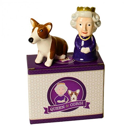 trendaffe brytyjskie Queen i Corgi solniczka i pieprzniczka w zestawie 2 szt.