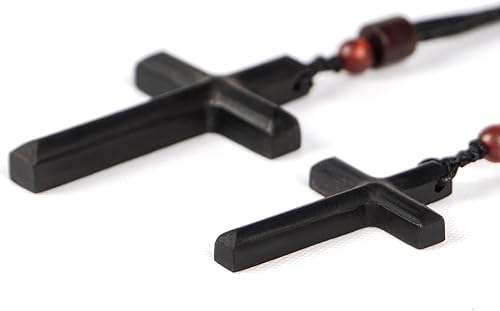 Miniatura 7 de Collar de cruz de madera para hombres, mujeres, niños y niñas, regalo de cadena de cruz de madera natural, collar de crucifijo cristiano católico de
