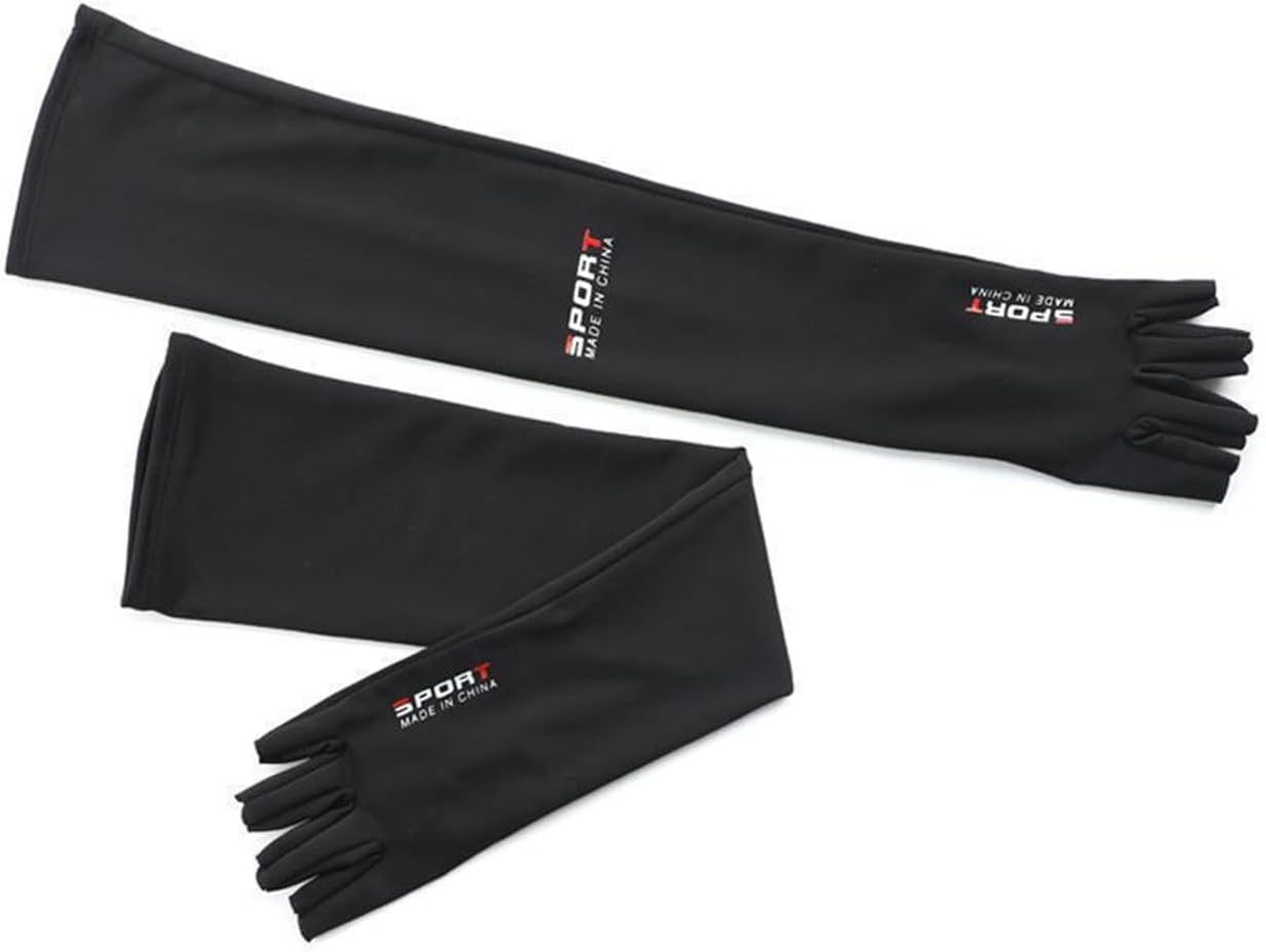 Inf-way Sun UV Protection Arm Sleeves for Men Women Driving Cycling Sports Cooling Long Sleeves with Thumb Holes