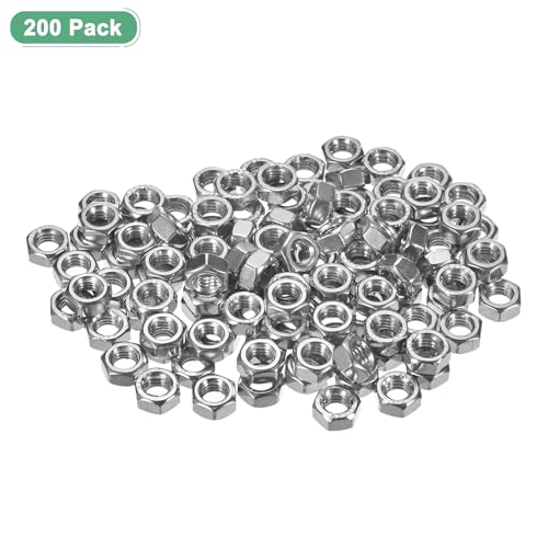 M METERXITY 200-Pack Metric Hex Nuts M6 x 1mm Thread Stainless Steel Hexagon Nut Hex Nut Metric Nuts for Machinery/Automotive/Repair/Industrial - Image 4