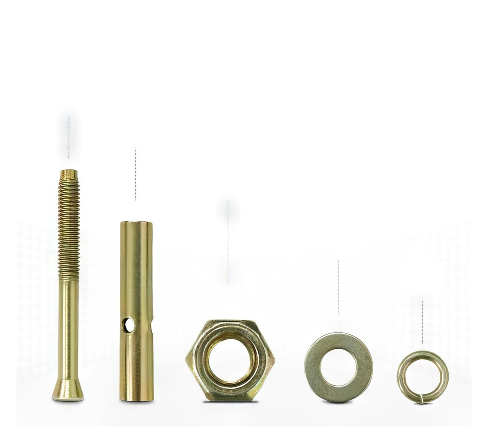 Tornillos expansores de metal, tornillos de expansión, anclajes de pared, 5 unidades M6 x 60 mm