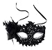 Simplicity Sheer Lace and Floral Mardi Gras Masquerade Costume Mask, Rhinestone Black