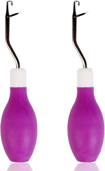 2 Pieces Different Size Latch Hook Set, Latch Hook Crochet Needle, Crochet Hook with Latch, Dreadlocks Crochet Hook Set, Latch Hook Crochet Needle, Bent Latch Hook for Carpet Making