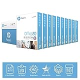 HP Printer Paper | 8.5 x 11 Paper | Office 20 lb | 10 Ream Case - 5000 Sheets | 92 Bright | Made in USA - FSC Certified | 112110C
