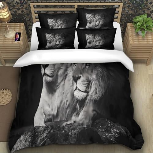 Housse de couette lion parure de lit 3D imprimée en haute définition