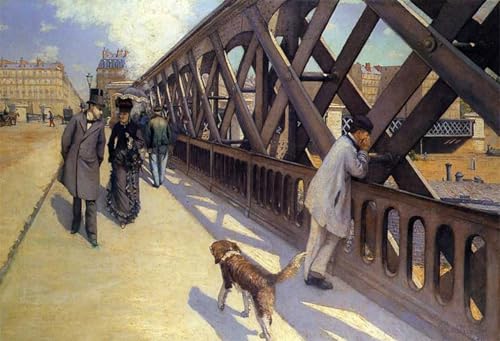 Tableaux Graffiti Art Mural Gustave Caillebotte Le Pont de l'Europe 60x90cm