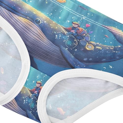 Cartoon Girls Underwear Toddlers 2t Cotton Little Girl Panties Fantasy Underwater World Whale Briefs Undies Kids4
