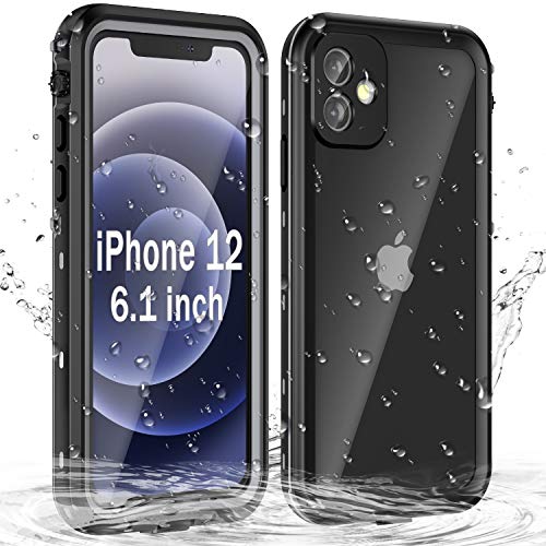 Janazan Waterproof Case for iPhone 12, Full Sealed Underwater Protective Cover, Shockproof, Snowproof, Dirtproof for Outdoor Sports - Diving, Swimming, Skiing, Climbing (Grey)