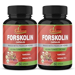 Organic Cadane 2 Packs Forskolin Supplements Capsules 5000mg & Turmeric, Arjuna, Garcinia Cambogia, Green Tea – Maximum Strength Coleus Forskohlii Extract – Support Energy Production & Immune System