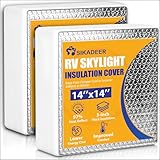 SIKADEER RV Vent Insulator 14″x14″x3″, 2 Piece Universal RV Skylight Cover with...