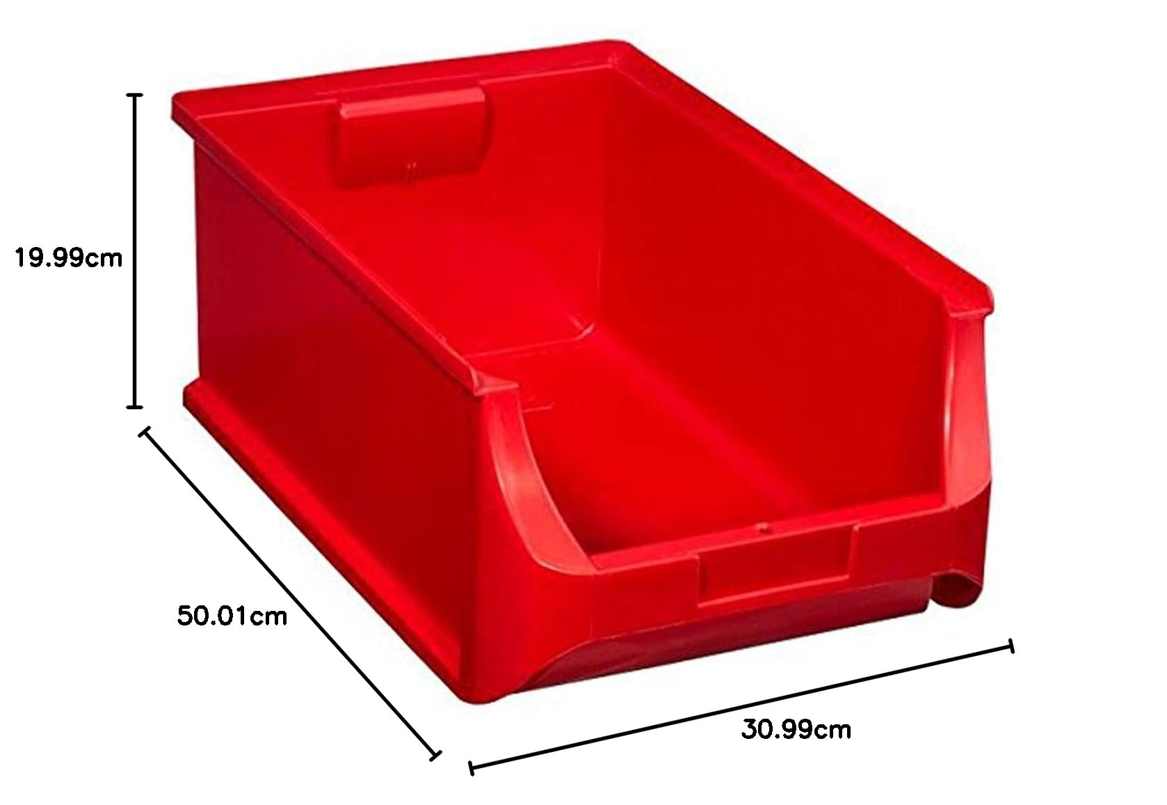 Allit 456217 - Scatola trasparente misura 5, 500 x 310 x 200 mm, colore: Rosso