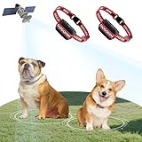 Wireless Dog Fence for 2 Dogs, GPS Wireless Dog Collar with 3 Warning Modes, Pet Containment System with AI Smart Signal, Electric Dog Fence Collar for Outdoor Use Only(2 Collars)
