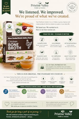 Image of Pristine Valley Farm & Foods Chicken Bone Broth for Human 300g Ready to Drink or Cook Liquid Chicken Stock | Slow Cooked 8+ Hours | No Preservatives | Rich Flavor from Aromatic Whole Spices | Rich in Natural Collagen | Gut and Joint Support |