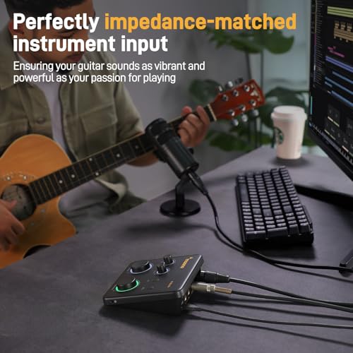 Image of MAONO PS22 Lite USB Audio Interface for PC: Interface with XLR Input 24-bit /192kHz Routing Software LOOPBACK ASIO Driver for Recording Music, Home-Studio, Guitar, Podcast, Streaming, DAW(Black)