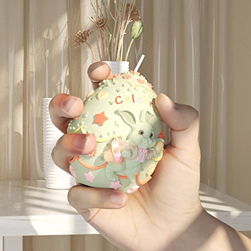 Egg Shape Bunny Mold 3D Rabbit Mold Rabbit Candle Mold Resin Mold Radish Candle Mold Animal Mold Tray Mold Silicone Mold For Resin Clay Mold Skull Soap Mold Candle Making Mold Soap Making Molds #TOP2