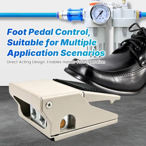 Válvula de pedal neumático FV320 de 3/2 vías con rosca PT 1/4 y racores de 6mm 6