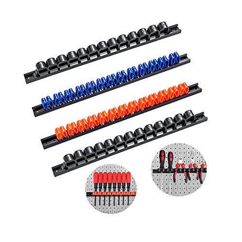 Schraubendreher-Organizer und Schraubenschlüssel ,4x Werkzeughalter Leiste - ca. 35 cm lang für Werkstatt - Halterung (2 schwarz 1 orange 1 Blau) 1 Schraubendreher-Organizer und Schraubenschlüssel ,4x Werkzeughalter Leiste - ca. 35 cm lang für Werkstatt - Halterung (2 schwarz 1 orange 1 Blau)