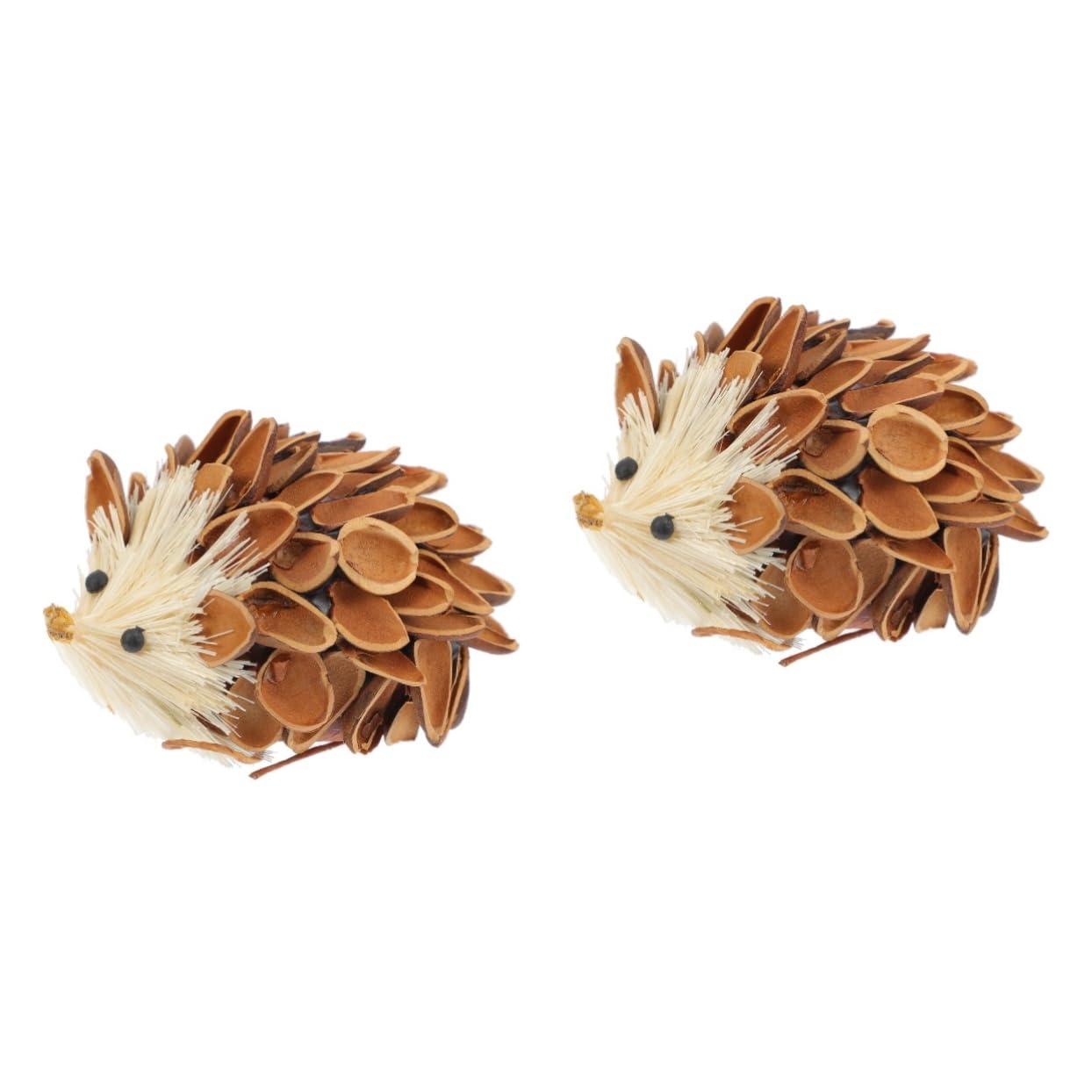 Muiltvoe 2Pcs Handmade Wooden Hedgehog Ornament Miniature Landscape Decor Mini Toy Figurine