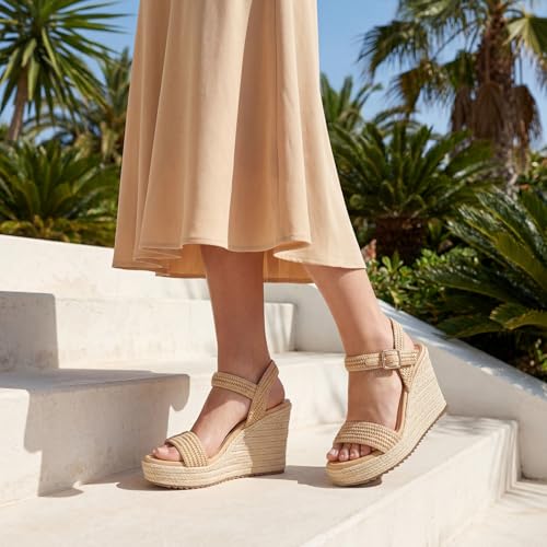 Image of VICKI.VICKI Women's Platform Sandals Wedge Ankle Strap Open Toe Sandals