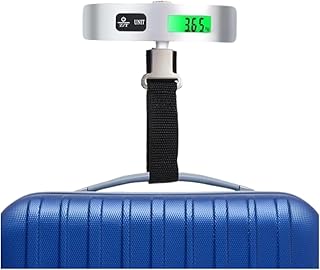 ميزان أمتعة رقمي متين، جهاز محمول لوزن الشنط مزود بمستشعر درجة الحرارة، سعة 50 كيلوجرام، مقياس وزن معلق للأمتعة للسفر، بطارية متضمنة