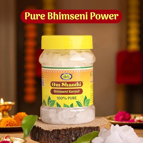 Image of Cycle Pure Om Shanthi Bhimseni Camphor - Original (100g) | Bhimseni Kapoor for a Divine Puja Experience | Compatible with Camphor Electric Diffusers | Long-Lasting Fragrance