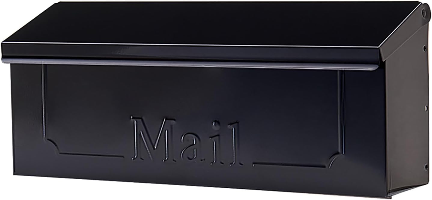Architectural Mailboxes Townhouse Galvanized Steel, Wall-Mount Mailbox, Black