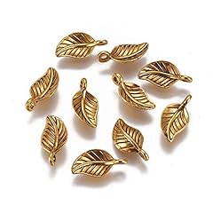 Gold, Leaf, 14x7mm