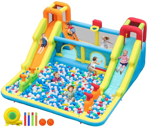 SportBob Große Hüpfburg mit Wasserrutsche für Kinder Outdoor Indoor