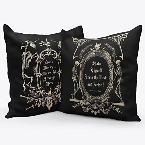 (Rb) Macabre Gothic Medieval Art Throw Pillow Cover, Gifts For Wife, Sister, Husband, Gothic Lover, 18 X 18 Inch Set Of 2 Flannel Cushion Cover, Gothic Art Theme Room Bed Sofa Decor #TOP20