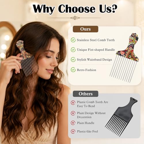 Peines profesionales Yuanchu 2 pack para cabello rizado miniatura 2