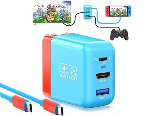GKEAPZA 2024年新型3in1多機能 switchドック HDMI 変換アダプター ACアダプター の商品画像 3