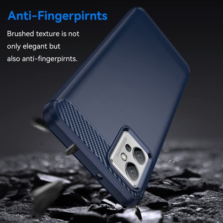 Image of NPRC Hybrid Ultra Slim Protective Case TPU Non-Slip Carbon Fiber Texture Shockproof Case Cover for Moto G32 - Blue